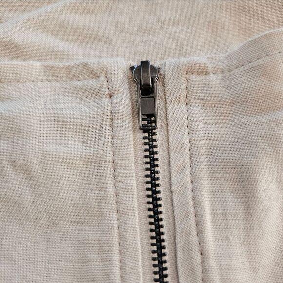 NWT Jason Wu Linen Blend Two Piece Shell Fringe Crop Top Wide Leg Pleated Pant 6 - Picture 9 of 15